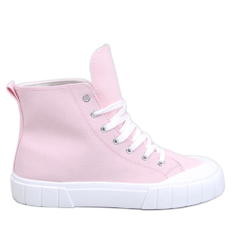Sneakers alte in tela rosa