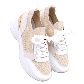 Sneaker da donna con plateau, colore beige