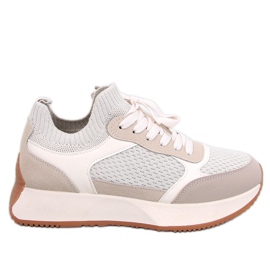 Scarpe sportive da donna a calzino beige