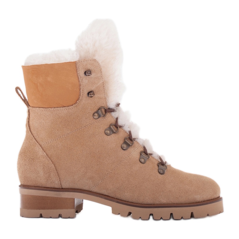 Marco Shoes Stivali da donna isolati con lana beige