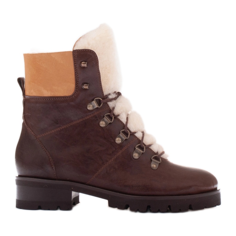 Marco Shoes Stivali da donna isolati con lana marrone