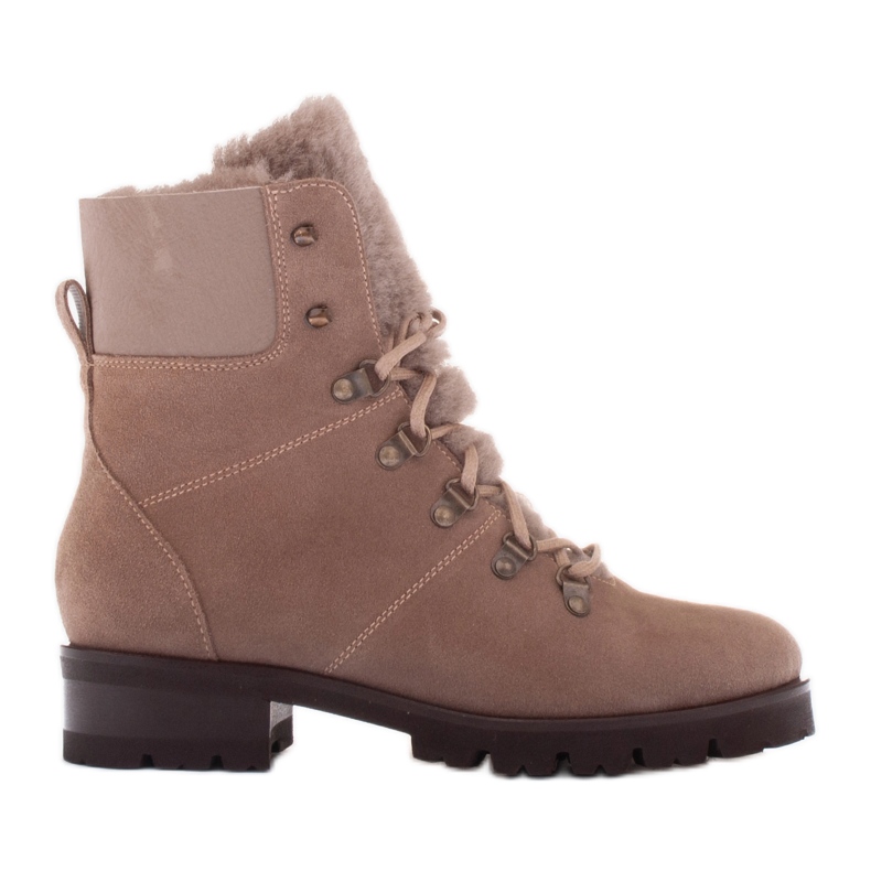 Marco Shoes Stivali da donna isolati con lana beige
