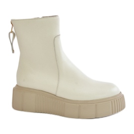 Stivali con plateau da donna Zazoo 60369 beige
