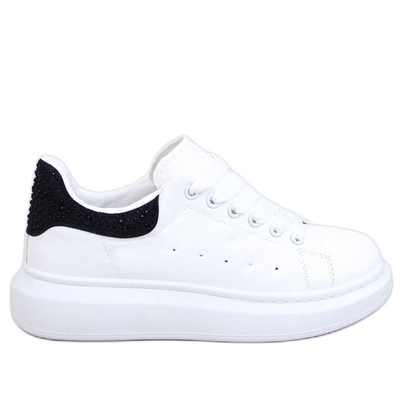 Sneakers con plateau bianche e nere bianca