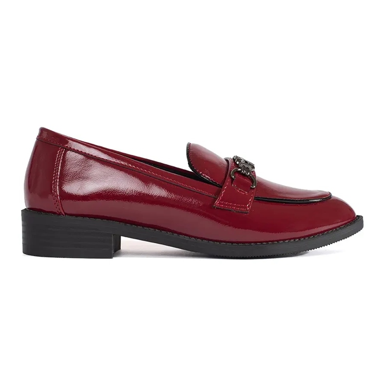 Goodin Mocassini da donna bordeaux con catena rosso