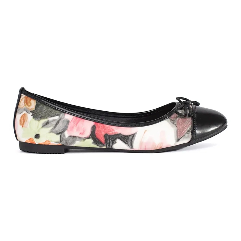 Ballerine da donna floreali con fiocco nero