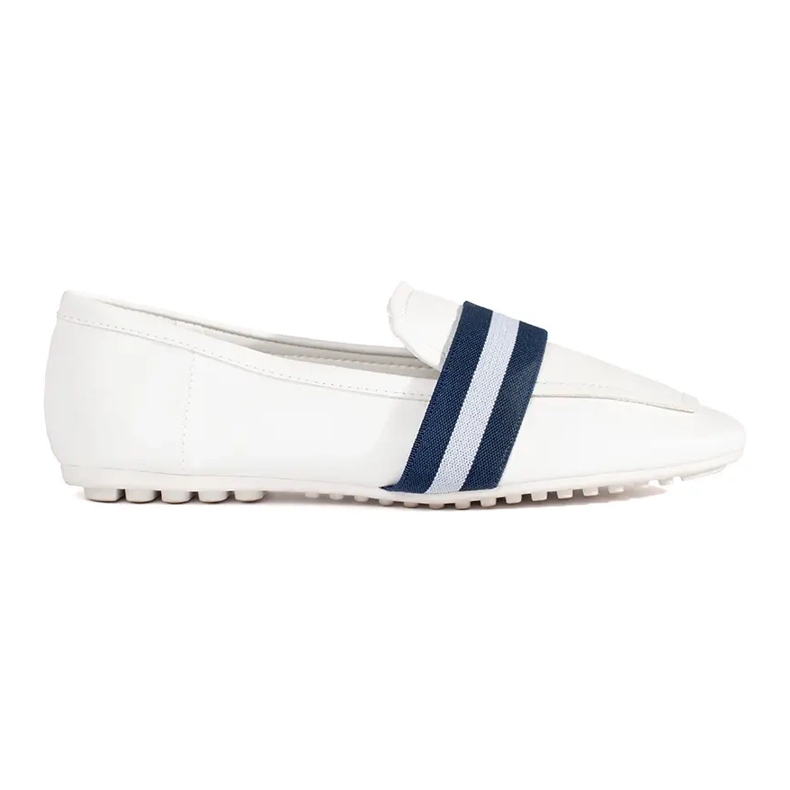 Ballerine bianche con strisce decorative bianca