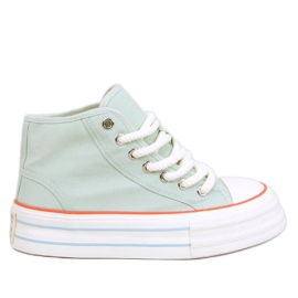 Sneakers da donna con plateau di colore verde