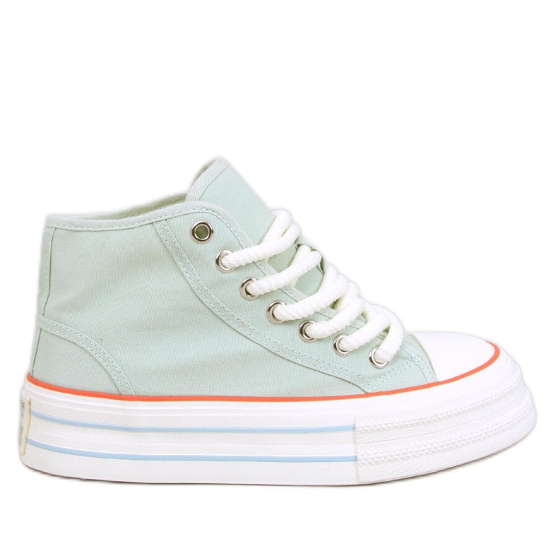 Sneakers da donna con plateau di colore verde