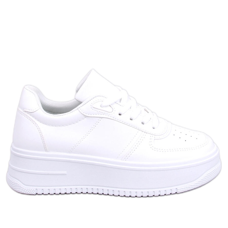 Sneakers sportive da donna con plateau bianche bianca