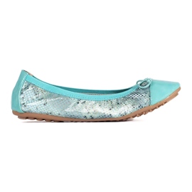 Ballerine blu con motivo serpente e fiocco