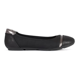 Ballerine piatte nere in similpelle nero