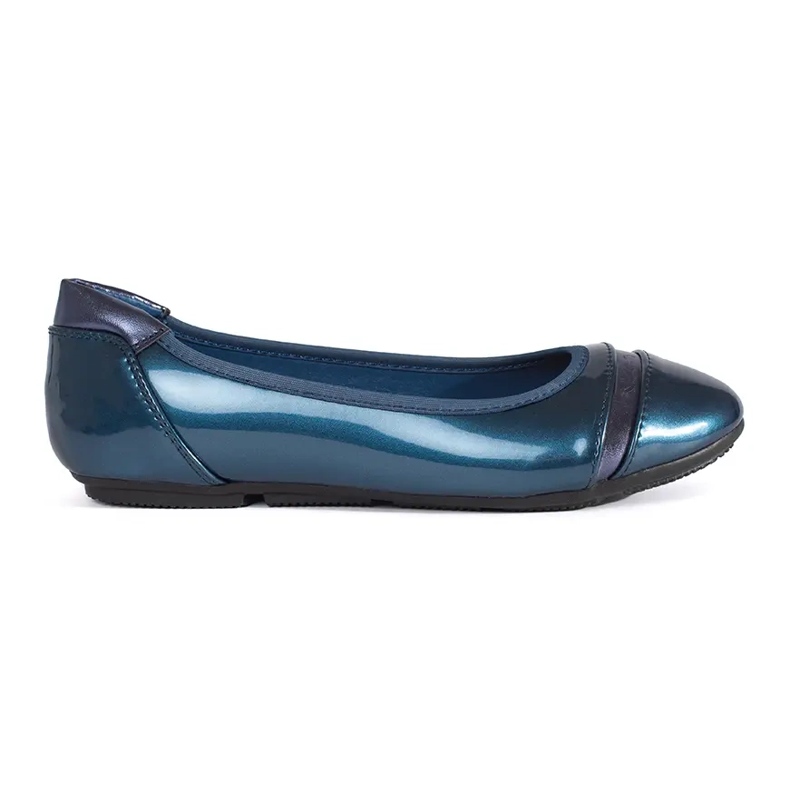 Ballerine da donna blu metallizzato