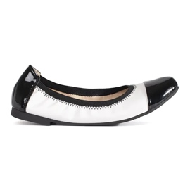 Goodin Ballerine elastiche bianche e nere con fascia elastica bianca