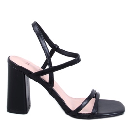 Seastar Sandali neri con tacco stabile nero