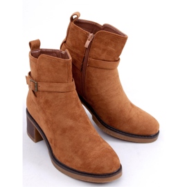 Stivaletti con tacco largo Aretha Camel - Inello marrone