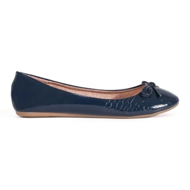Ballerine basse da donna blu navy con fiocco