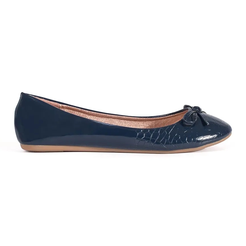 Ballerine basse da donna blu navy con fiocco