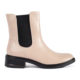 Stivaletti Chelsea beige chiaro con inserto elastico