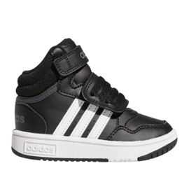 Scarpe sportive Adidas Hoops Mid con velcro GW0408, nere nero