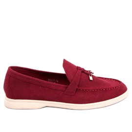 Mocassini da donna color vino rosso