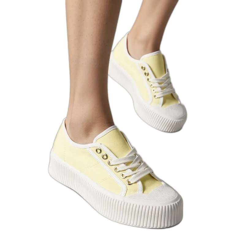 Sneakers platform da donna gialle giallo