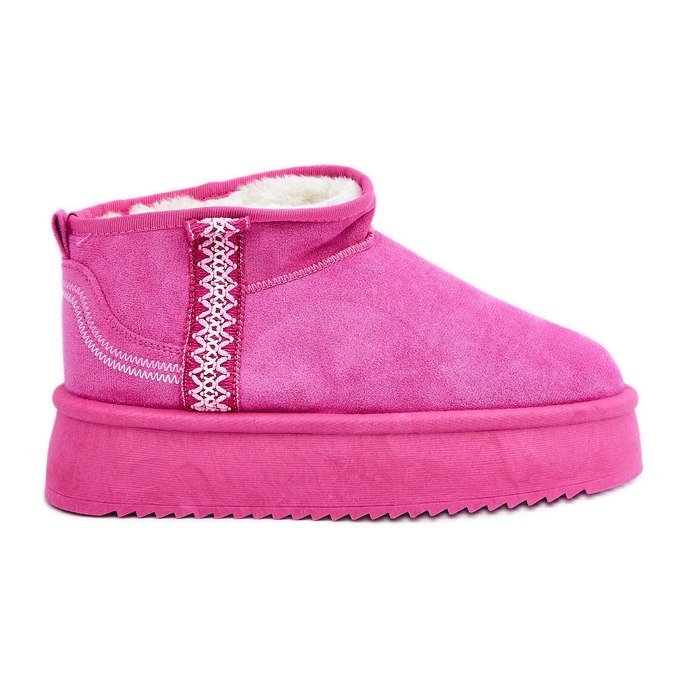 Stivali da neve con piattaforma rosa con motivo