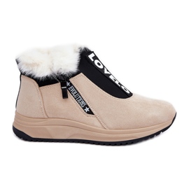 Stivaletti da Donna con Pelliccia, Beige