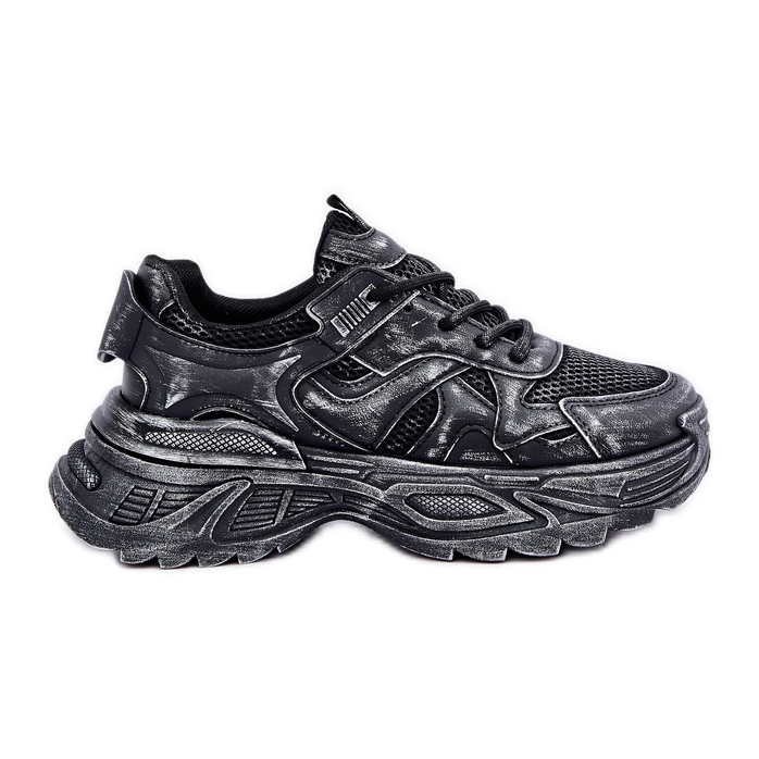 Sneakers da Donna con Distress sul Platform, Colore Nero