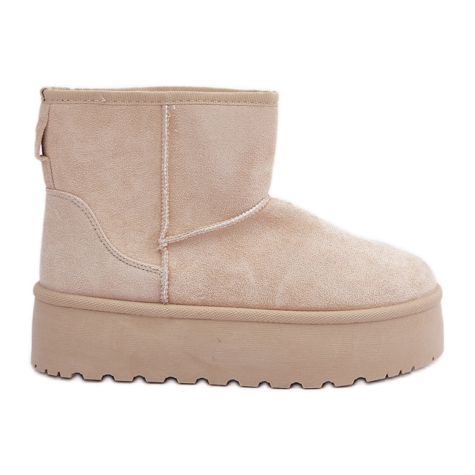 Stivali da neve con plateau da donna, beige chiaro
