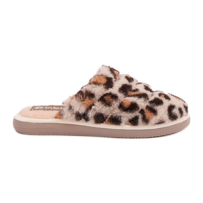 Pantofole in pelliccia da donna leopardate Inblu EK000008 Beige