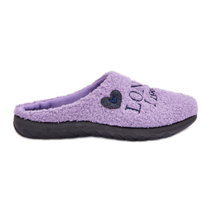 Inblu Pantofole in pelle di pecora viola da donna con pelliccia