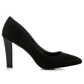 Yes Mile Décolleté In Pelle Scamosciata Con Un Palo Laccato nero