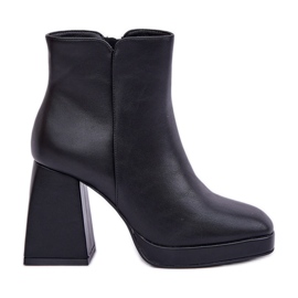 Stivaletti Tacco Alto Neri in Eco Pelle nero