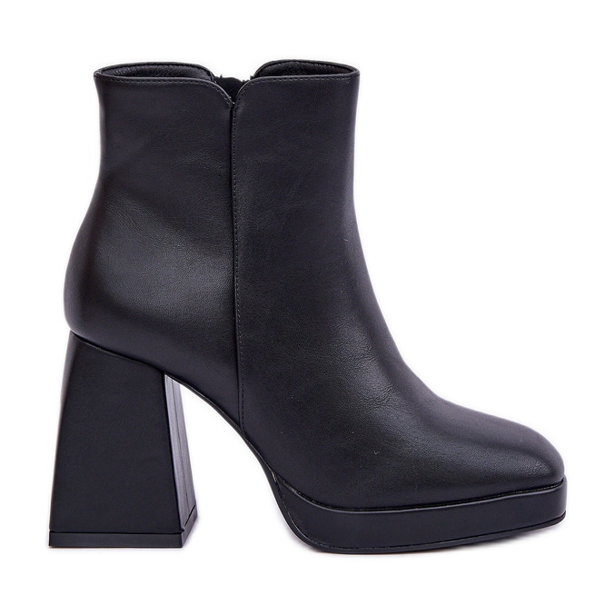 Stivaletti Tacco Alto Neri in Eco Pelle nero