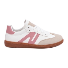 Sneakers Basse da Donna Realizzate in Eco Pelle, Colore Bianco e Rosa Navidemi bianca