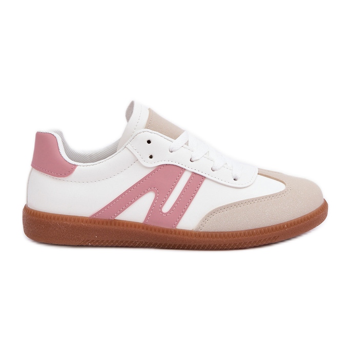 Sneakers Basse da Donna Realizzate in Eco Pelle, Colore Bianco e Rosa Navidemi bianca