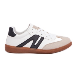 Sneakers Basse da Donna Realizzate in Eco Pelle, Colore Bianco e Nero Navidemi