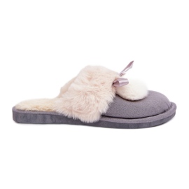 Ciabatte Da Donna Con Pelliccia, Colore Grigio