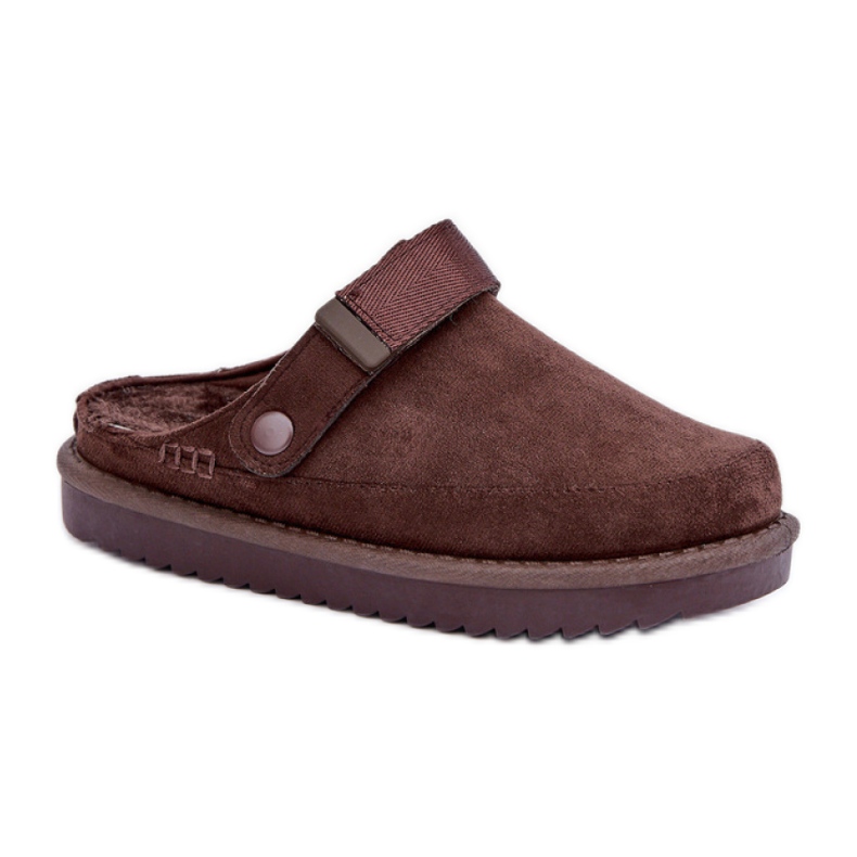 Ciabatte da donna marroni con plateau marrone