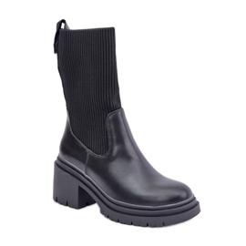 Stivaletti da donna con tomaia flessibile, colore nero