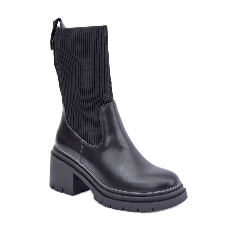 Stivaletti da donna con tomaia flessibile, colore nero