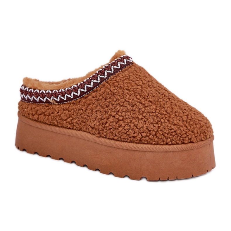 Doposci da donna con plateau color cammello marrone