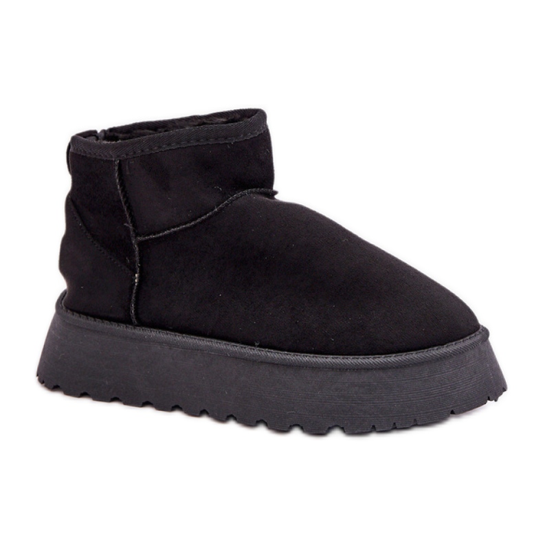 Doposci da donna con plateau in pelle scamosciata nera nero