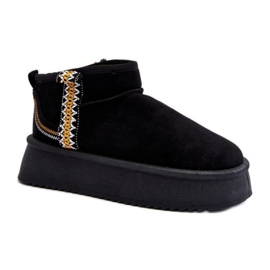 Doposci da donna con plateau in pelle scamosciata nera nero