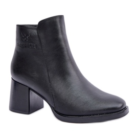 Eleganti stivaletti neri da donna con tacco alto nero