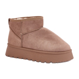 Doposci da donna con plateau, in camoscio beige