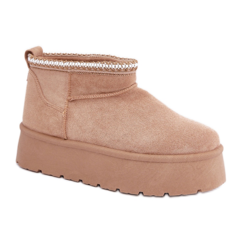 Doposci da donna con plateau, in camoscio beige