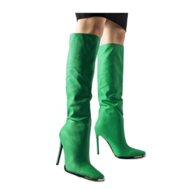 Stivali verdi con tacco alto di Conjunto - Solea verde