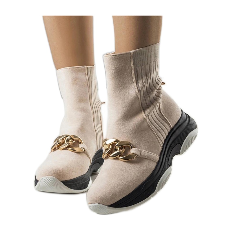 Stivaletti isolanti beige con catena Ulster - Solea